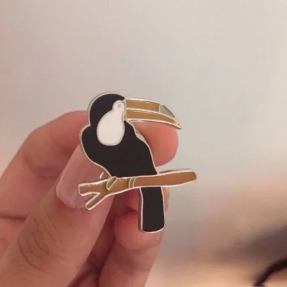 Zara Toucan Bird Silver Pin Brooch